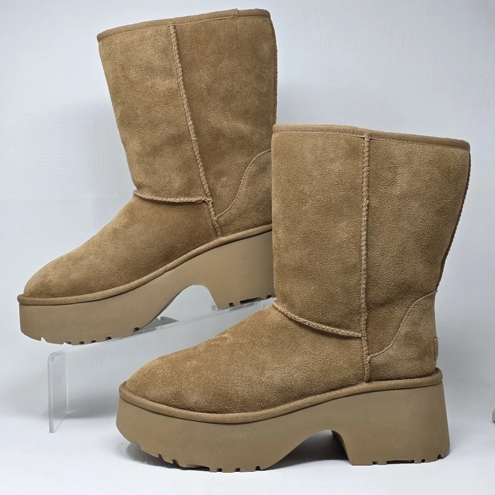 UGG Women's Size 11 Classic Heights Chestnut Suede Platform Boots 1158310 New